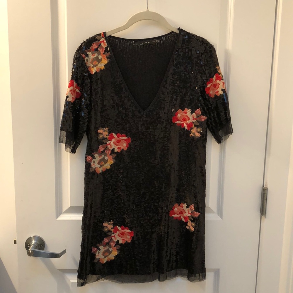 Sequin floral Zara dress